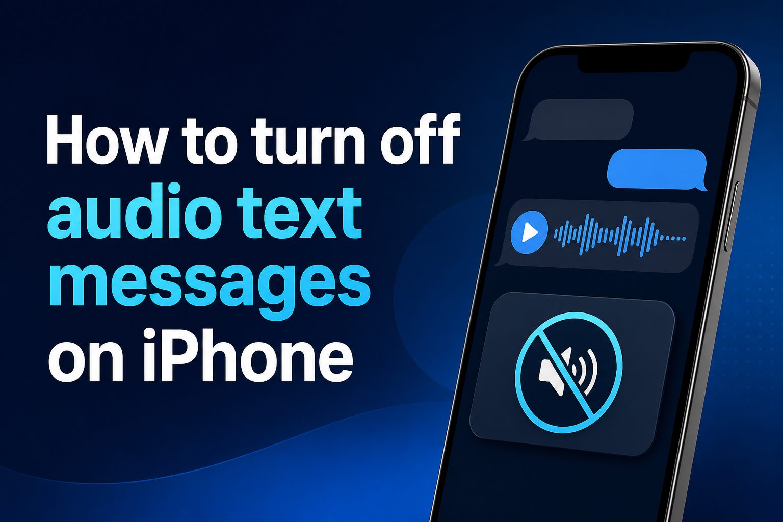 iPhone screen showing the setting to disable audio message transcription